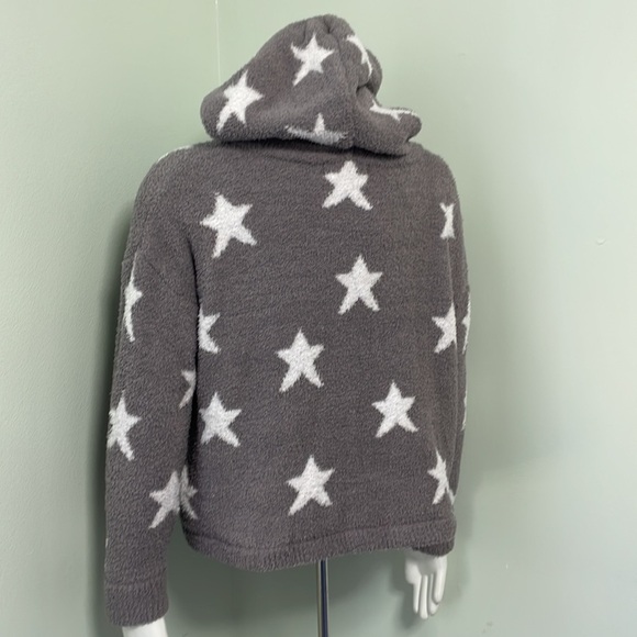 Revolve x Maronie Sweatshirt Oversized Lounge Star Fleece Gray and White Medium - Picture 5 of 5